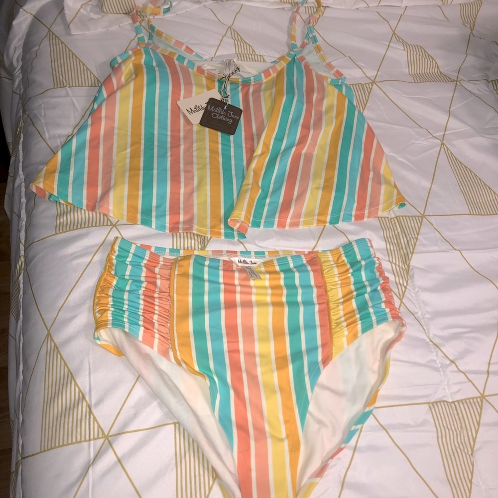 Matilda Jane Bikini Large top NWT Bottoms NWOT